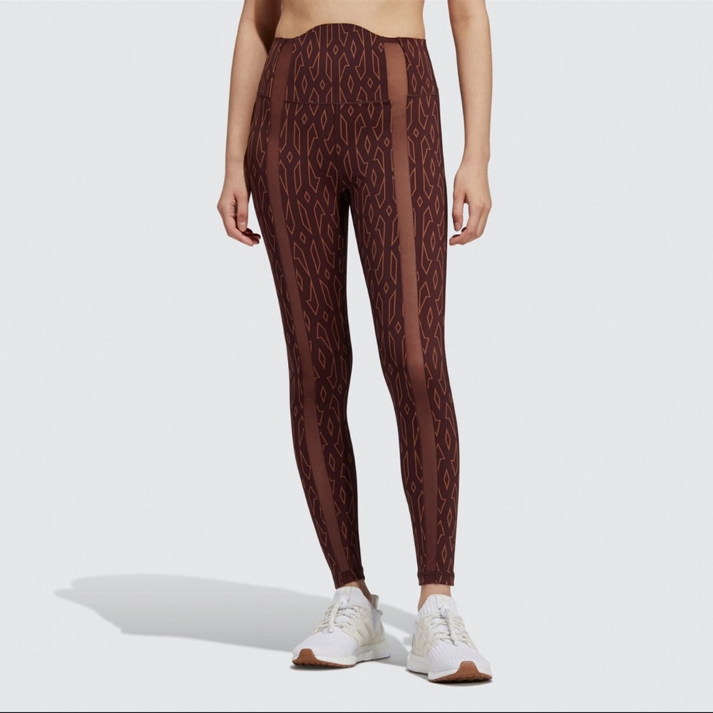 NWT Adidas Women's Brown Red Ivy Park Monogram Sheer Panel
Leggings